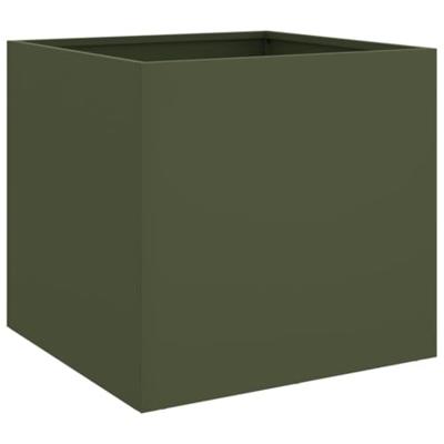 VidaXL Plantenbakken 2 st 42x40x39 cm staal olijfgroen VidaXL Plantenbakken 2 st 42x40x39 cm staal olijfgroen