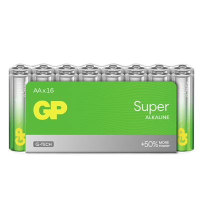 GP GP15A Super G-Tech AA Alkaline 1.5V (16 stuks) - thumbnail