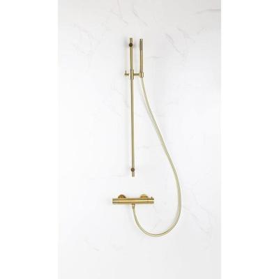 Fortifura Calvi douchekraan met glijstangset met staafhanddouche, gladde doucheslang Geborsteld Messing PVD (Goud) SW767490/SW720570/SW728176/SW720571