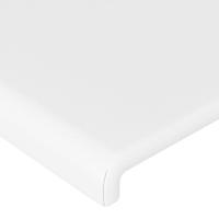 Hoofdbord met randen 203x16x118/128 cm kunstleer wit - thumbnail