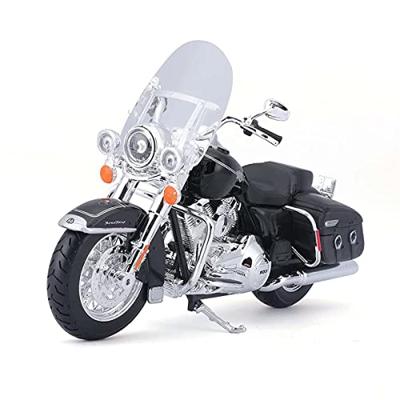 Bauer Spielwaren 2049728 Maisto Harley-Davidson FLHRC Road King Classic 2013: Motorfiets Model 1:12 met besturing, beweegbare standaard en vrij rollende wielen, zwart (532322)