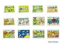 VIGA puzzelrek met 12 puzzels, h: 275, l: 315 mm, b: 235 mm, afm 31x27x23 cm, 12x24 delen, 12 onderdelen/ 1 set - thumbnail