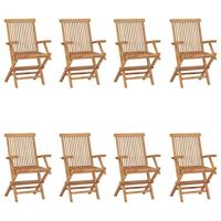 Tuinstoelen 8 st inklapbaar massief teakhout - thumbnail