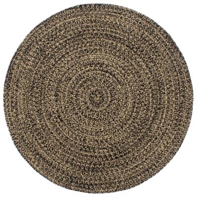 Vloerkleed handgemaakt 180 cm jute zwart en bruin