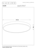 Lucide UNAR - Plafonnière - Ø 49,5 cm - LED 3 StepDim - 1x36W 2700K - Wit - thumbnail