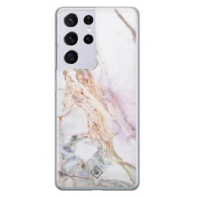 Samsung Galaxy S21 Ultra siliconen telefoonhoesje - Parelmoer marmer Samsung Galaxy S21 Ultra siliconen telefoonhoesje - Parelmoer marmer