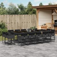 15-delige Tuinset met kussens poly rattan zwart - thumbnail