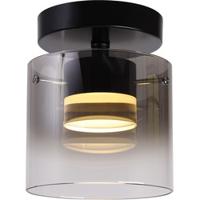 Highlight PlafondlampSalerno zwart met smoke glas - P6427.01 - thumbnail
