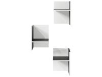 Set van 3 legplanken PASSATO wit/grafiet - thumbnail