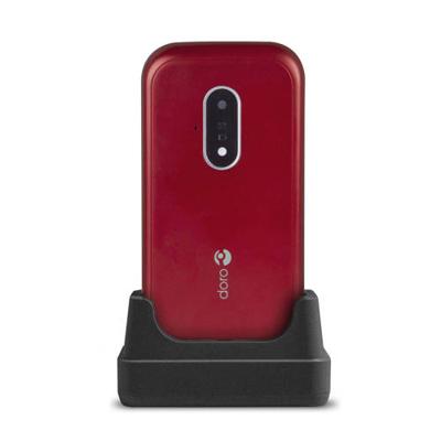 Doro 7030-4G mobiele telefoon in elegant klapdesign (3MP camera, 2,8 inch (7,11 cm) display, LTE, GPS, Bluetooth, WhatsApp, Facebook, WiFi) rood-wit,rood-wit