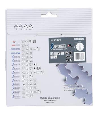 Makita Cirkelzaagblad voor Hout | Efficut | Ø 190mm Asgat 30mm 24T - B-64191 - thumbnail