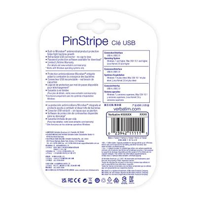 Verbatim Pin Stripe USB-stick 8 GB Zwart 49062 USB-A 2.0 Verbatim Pin Stripe USB-stick 8 GB Zwart 49062 USB-A 2.0