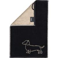 Cawö Cawo We love Dogs gemustert 6248 Gastendoekje 30x50 schwarz/beige - thumbnail