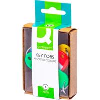 Q-CONNECT sleutelhanger, pak van 6 stuks, geassorteerde kleuren - thumbnail