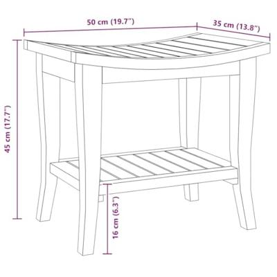 VidaXL Badkamertafel 50x35x45 cm massief teakhout