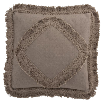 J-Line Kussen Franje Vierkant 45 x 45