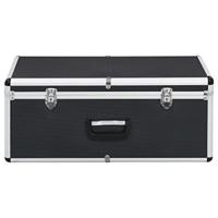 VidaXL Opbergkoffers 2 st aluminium zwart - thumbnail