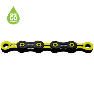 KMC ketting dlc11 black/yellow 118s waxed