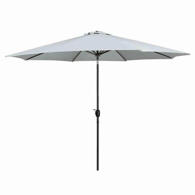 Marbueno Parasol Staal 8 Spaken D300 cm Polyester Wit Tuin, Zwembad, Terras 10487