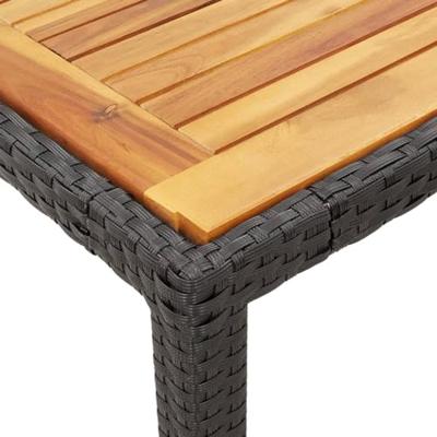 7-delige Tuinset met kussens poly rattan zwart