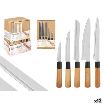 Messen Set Kinvara SJ6533B SJ6533B Bruin Metaal Bamboe (12 Stuks)