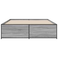 Bedframe bewerkt hout metaal grijs sonoma eiken 160x200 cm - thumbnail