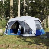 VidaXL Tent met led 10-persoons snelontgrendeling lichtblauw - thumbnail