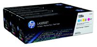 HP 128A originele cyaan/magenta/gele LaserJet tonercartridge, 3-pack - thumbnail