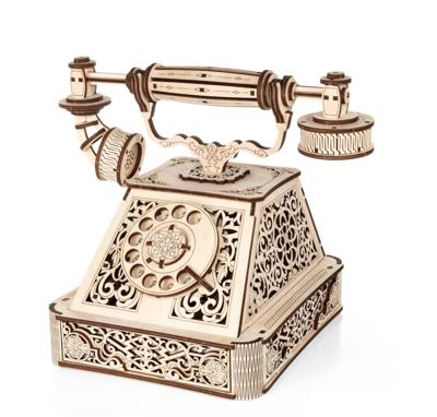 Eco Wood 3D Houten Retro Telefoon DIY Modelbouw