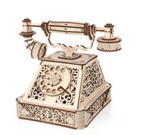 Eco Wood 3D Houten Retro Telefoon DIY Modelbouw - thumbnail