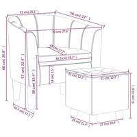 Kuipstoel met voetenbankje kunstleer bruin - thumbnail