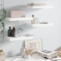 VidaXL Wandschappen zwevend 4 st 40x23,5x3,8 cm mdf hoogglans wit - thumbnail