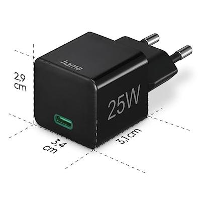Hama Snellader USB-C PD/Qualcomm® Mini-oplader 25 W Zwart