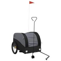 VidaXL Fietstrailer 45 kg ijzer zwart - thumbnail