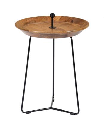 Brix Bijzettafel Nancy Mangohout en staal, 45cm - Rond Brix Bijzettafel Nancy Mangohout en staal, 45cm - Rond