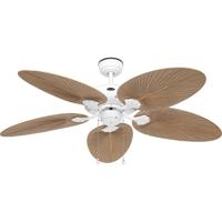 CasaFan CLASSIC OUTDOOR 132 WE-PR Flügel Kunststoff Palme/Rattan braun Plafondventilator 61 W (Ø x h) 132 cm x 375 mm Wit Met wintermodus - thumbnail