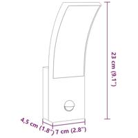 Buitenwandlamp LED met sensors gegoten aluminium wit - thumbnail