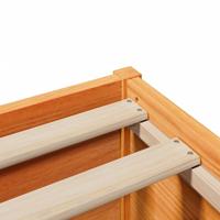 Bedframe met hoofdbord massief grenenhout wasbruin 150x200 cm - thumbnail