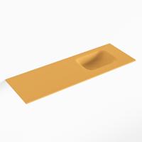 MONDIAZ LEX Ocher solid surface inleg wastafel voor toiletmeubel 90cm. Positie wasbak rechts - thumbnail