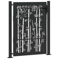 Tuinpoort, Tuinpoort 105x75 cm Cortenstaal Bamboe Ontwerp Zwart - thumbnail