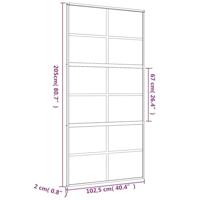 Schuifdeur 102,5x205 cm helder ESG-glas en aluminium goudkleur - thumbnail
