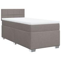 Boxspring met matras stof taupe 200x200 cm - thumbnail