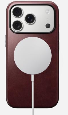 Nomad Modern Leather Case iPhone 17 Pro Burgundy Horween