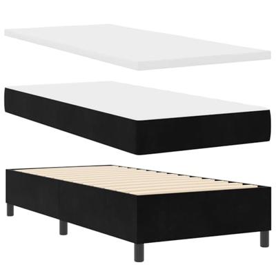 Boxspringbed met matras fluweel zwart 100x200 cm