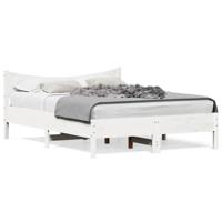 Bedframe massief grenenhout wit 120x200 cm - thumbnail