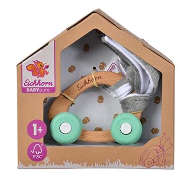 Eichhorn baby houten auto met pluche