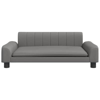 vidaXL Hondenmand 90x53x30 cm kunstleer grijs, hondenbank, hondenbed, dierenmand, huisdierenbank, huisdierenmand, dierenbed, huisdierenbed