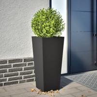 VidaXL Plantenbak 35x35x75 cm staal zwart - thumbnail