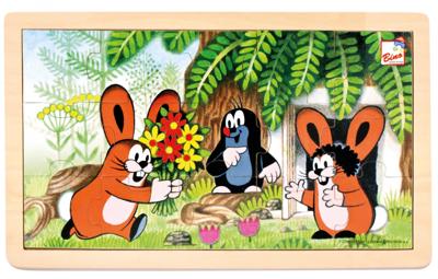 Bino legpuzzel Little Mole and Rabbits junior 30 cm 15 delig Bino legpuzzel Little Mole and Rabbits junior 30 cm 15 delig