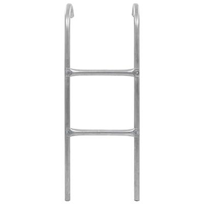 VidaXL Trampolineladder met 2 sporten 102,6 cm staal zilverkleurig - thumbnail